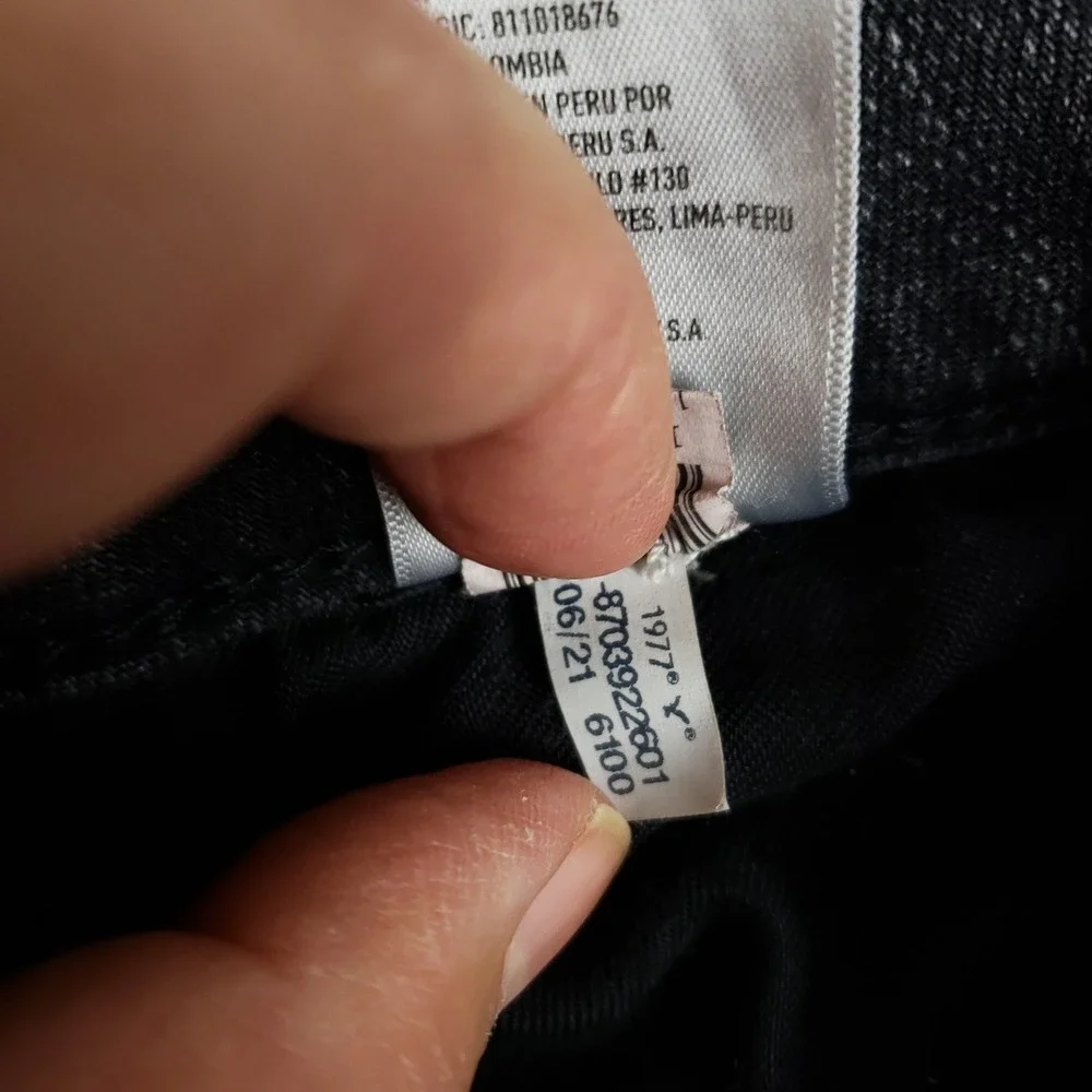 American Eagle Airflex+ Mens Skinny Distressed Jeans Washed Black 31x30 Patched